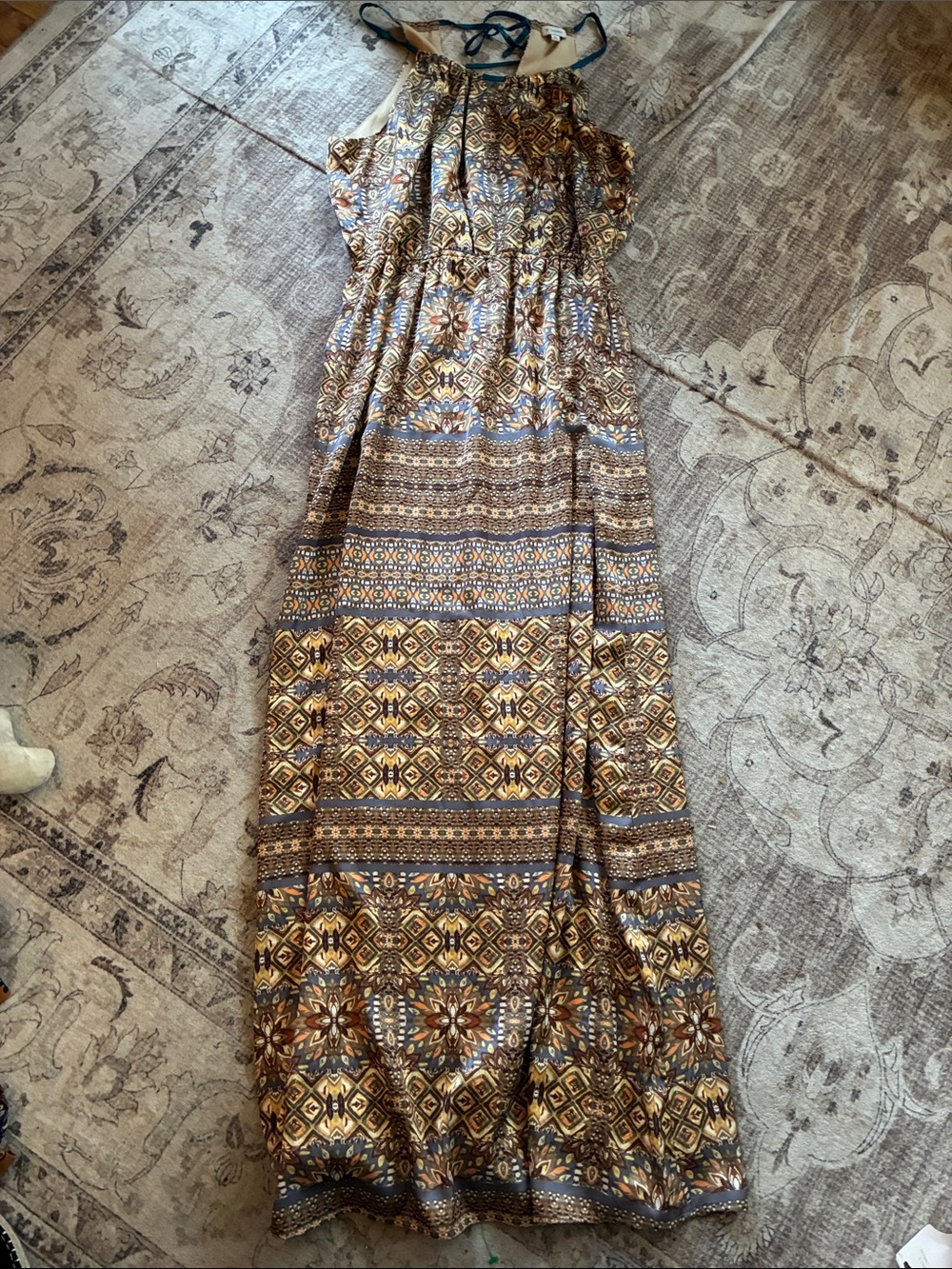 Cremieux Bohemian Printed Maxi Dress in Brown Tones